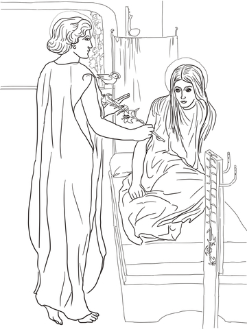 Annunciation Of Mary Coloring Page